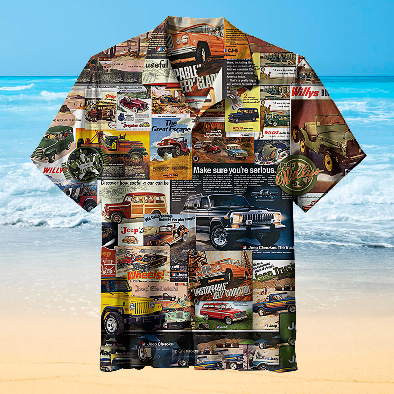 Retro Jeep Collage | Hawaiian Shirt – carnuoc