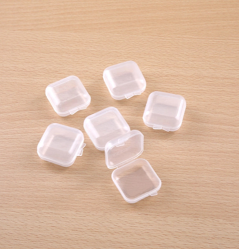 Jewelry Box Storage Box Fish Hook Box Small Box Transparent Plastic Small Square Box Earplugs Box Jewelry Box Storage Box