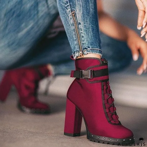 wild red high heel boots