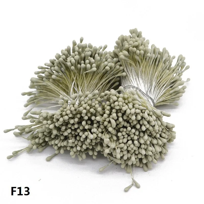 1 Bundle= 800Pcs Artificial Flower Double Heads Stamen Pearlized Craft Cards Cakes Decor Floral for Home Wedding Party Decor