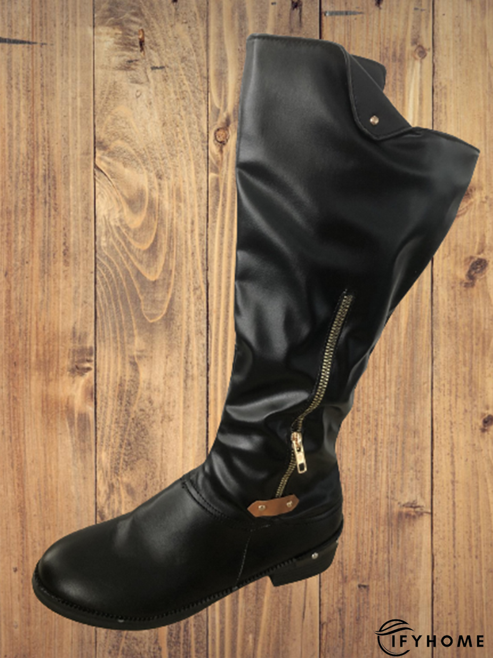 Vintage Casual Pleated Zip Riding Boots | IFYHOME