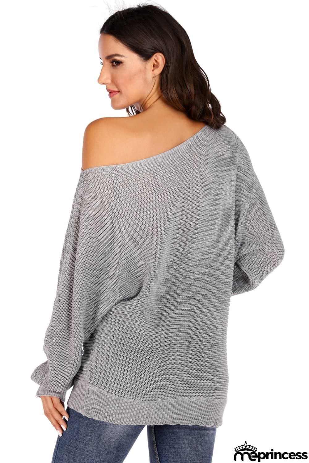 One Shoulder Dolman Sleeve Sweater