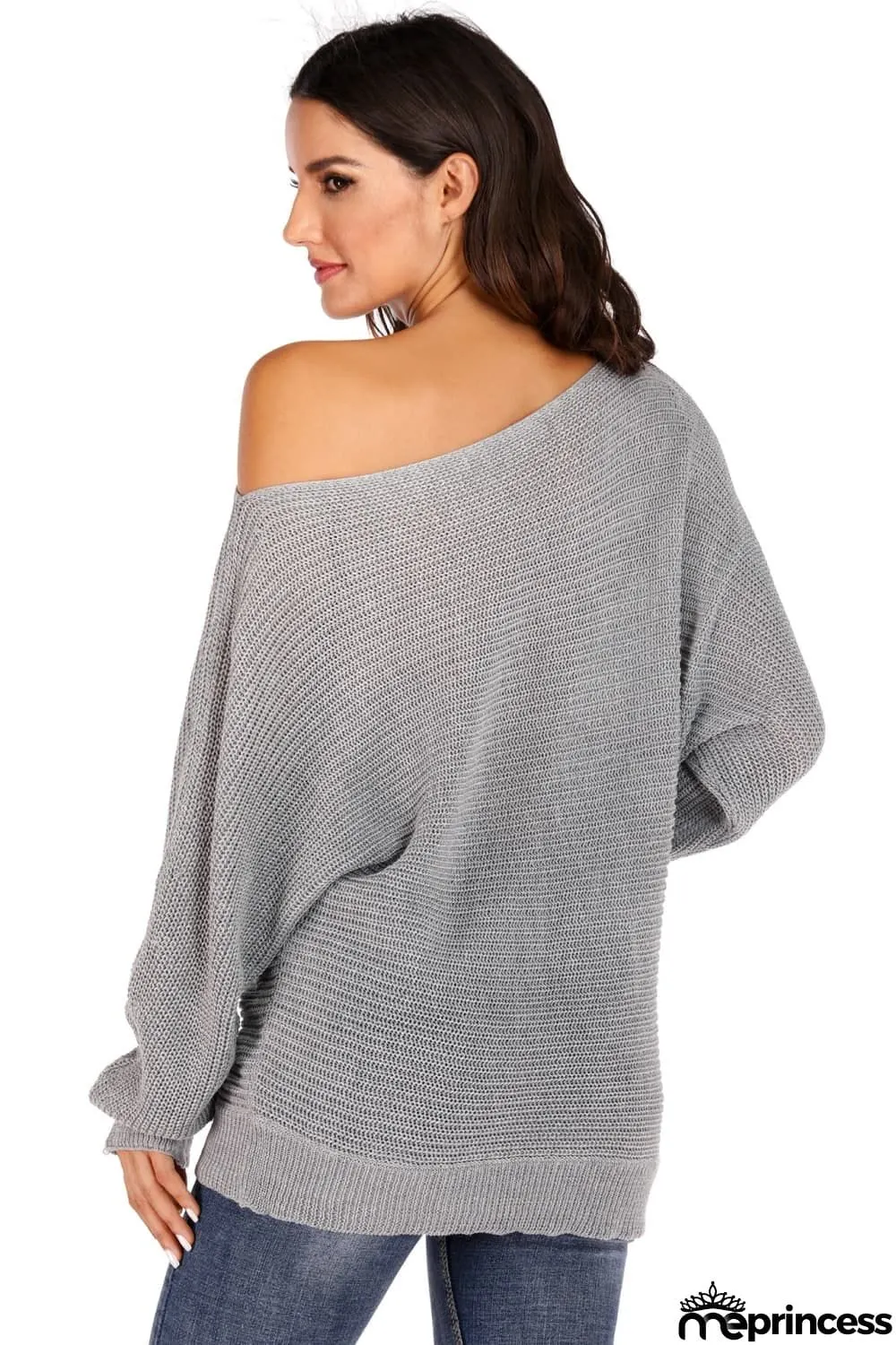One Shoulder Dolman Sleeve Sweater