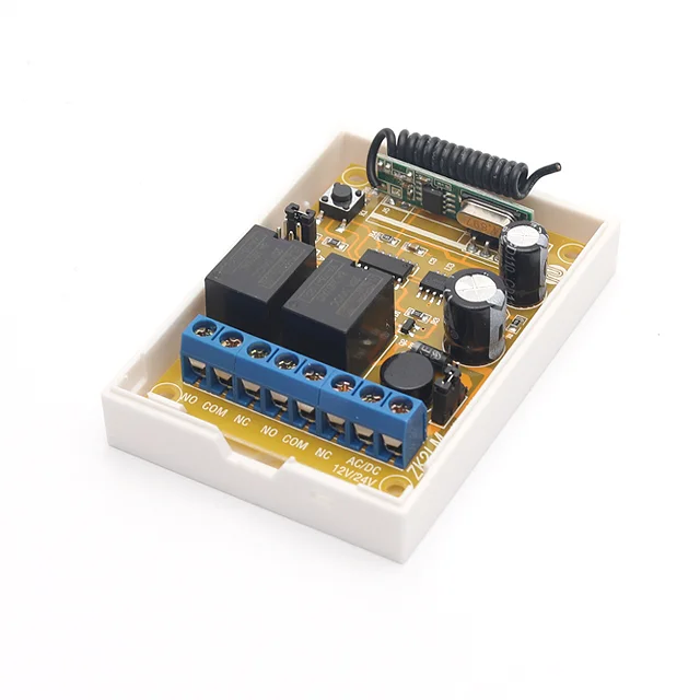 433MHz DC 12/24V RF Remote Control Switch 2CH  RFID Relay Receiver Smart Home Automation Module For Garage Gate