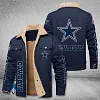 Men's Cowboy Team Retro Washed Distressed Leather Jacket Coat