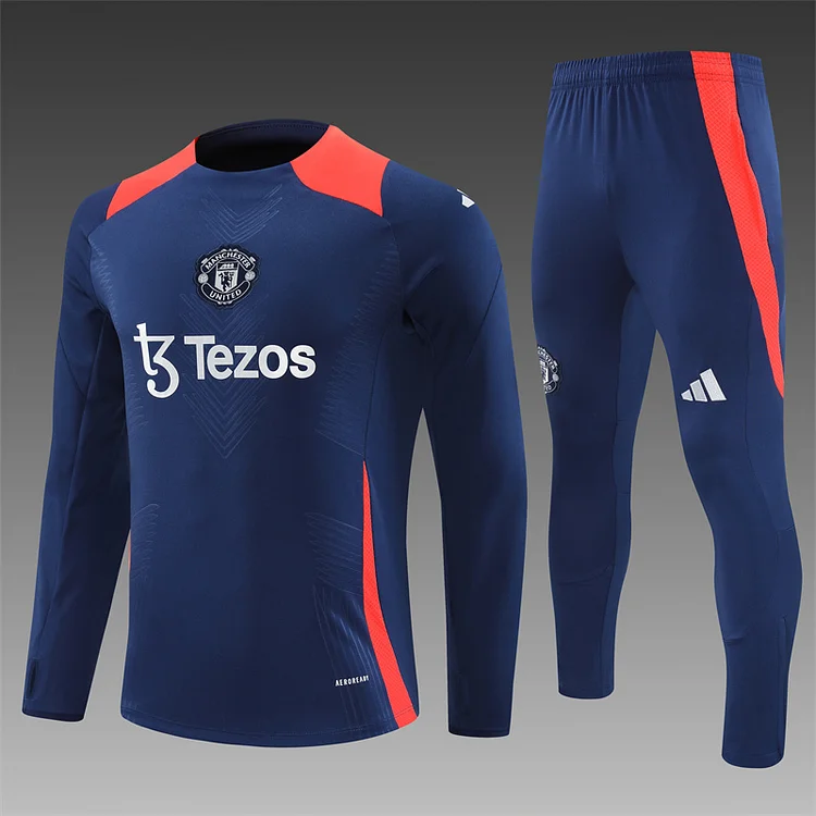 2024-25 Manchester United Royal Blue Half-zip Training Jersey
