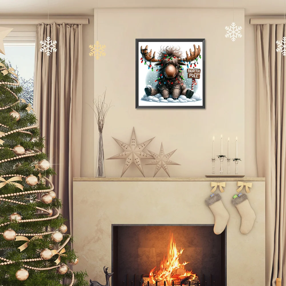 Diamond Painting - Full Round Drill - Xmas Elk(Canvas|30*30cm)