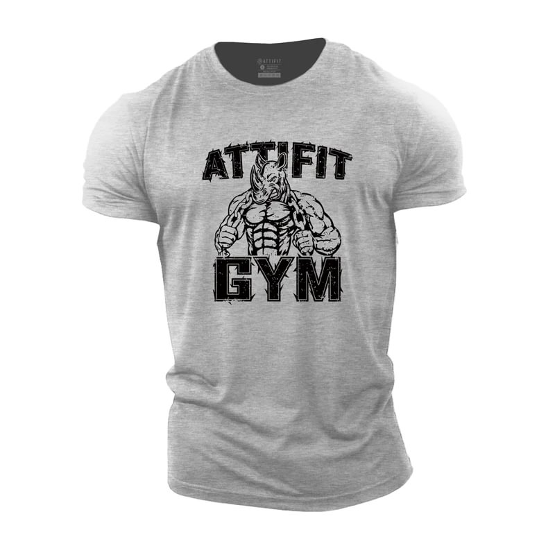 Cotton Fitness Rhinoceros Pattern T-shirts tacday