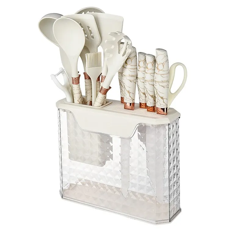 16-Piece Kitchen Utensil and Knife Set with Holder