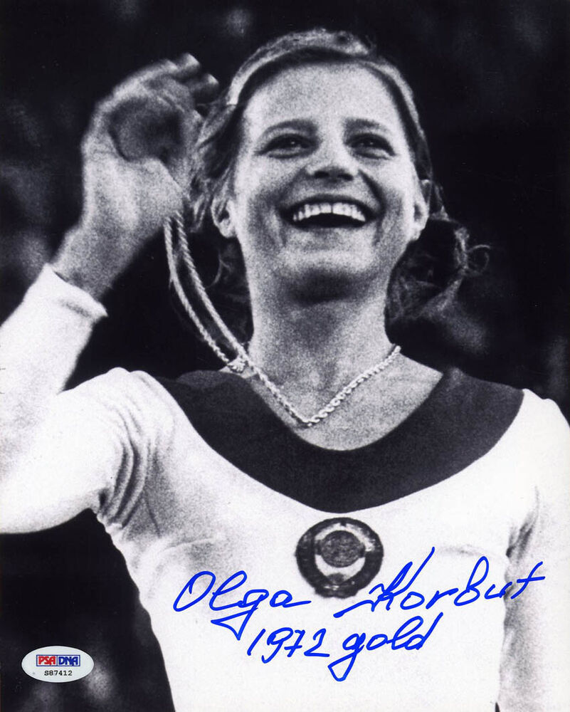 Olga Korbut SIGNED 8x10 Photo Poster painting + 1972 Gold Olympic Gymnastics PSA/DNA AUTOGRAPHED