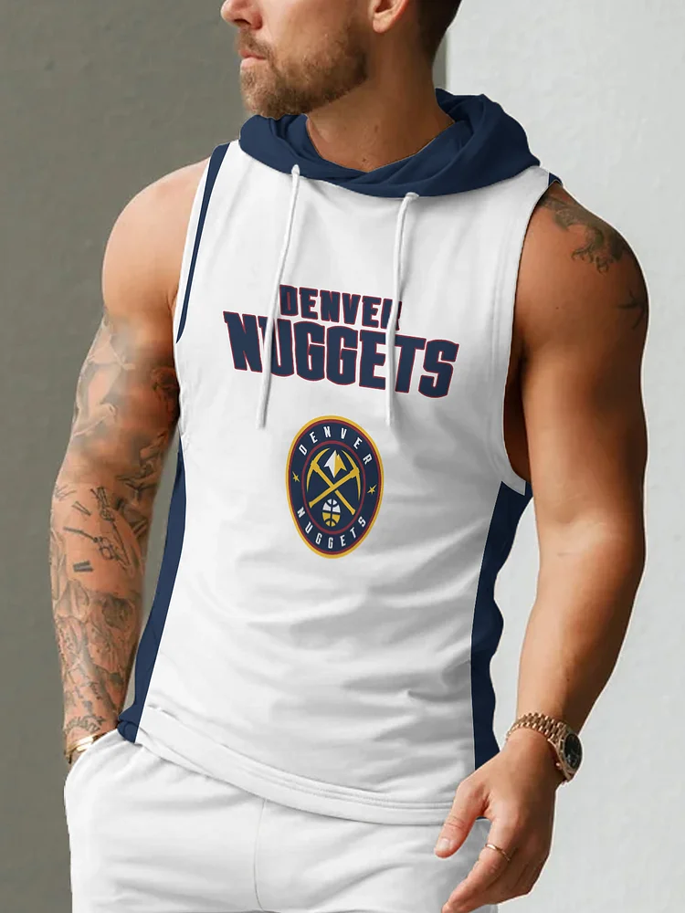 Denver Nuggets Men's Casual Comfy Sleeveless Hooded Tank Top