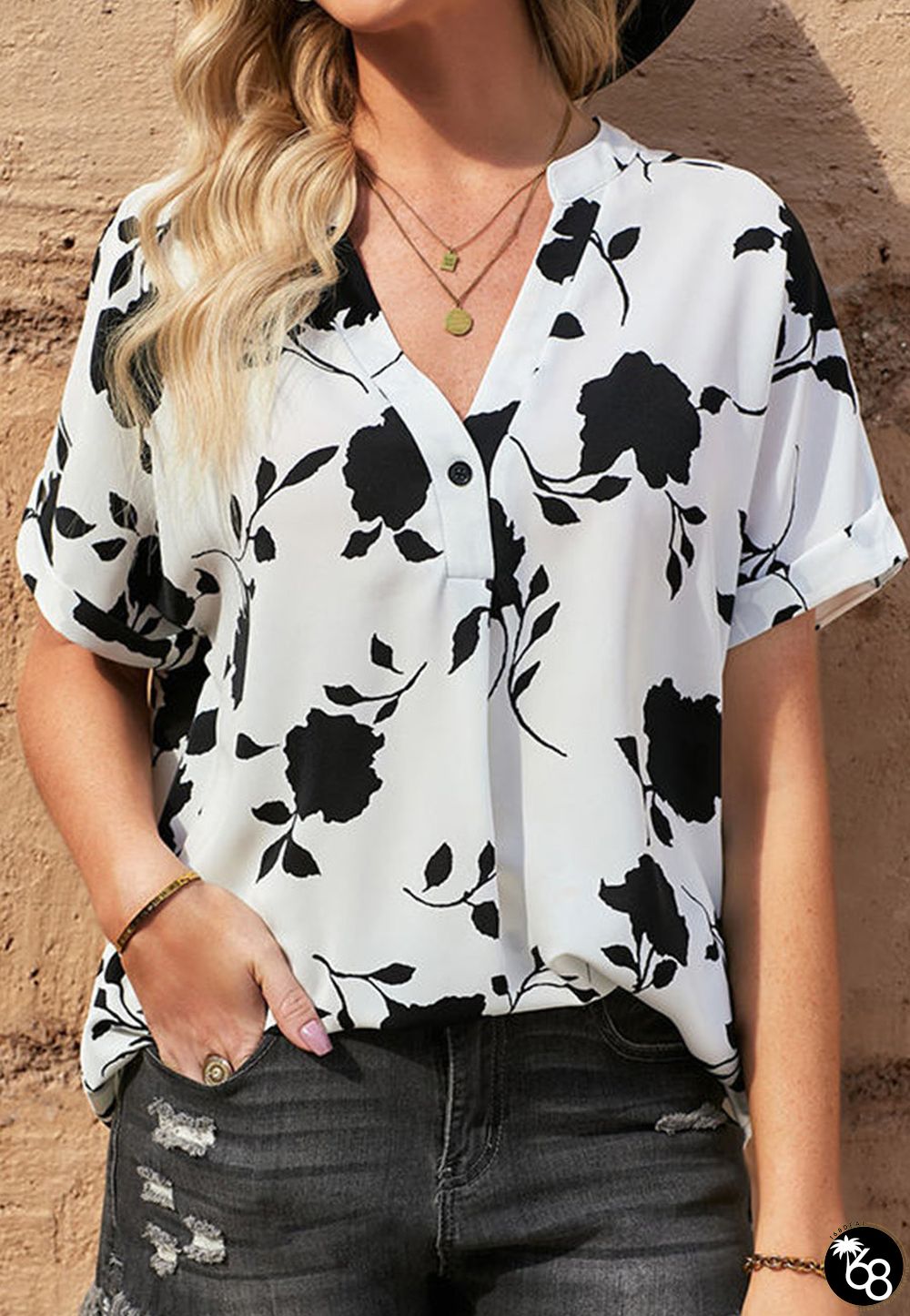 Floral Button Down Shirt | 168DEAL