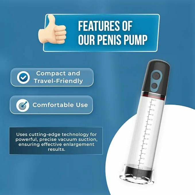 Electric Penis Vacuum Pump, Penis Extender Vacuum Pump with 3 Suction Modes, Male Masturbator Penis Pumps