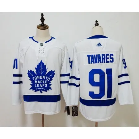 Men's  Toronto Maple Leafs #91 John Tavares White Stitched NHL Jersey