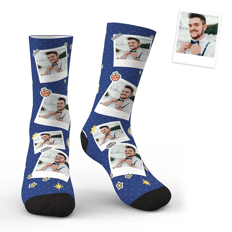 3D Preview Personalized Sticky Note Mark Custom Photo Socks