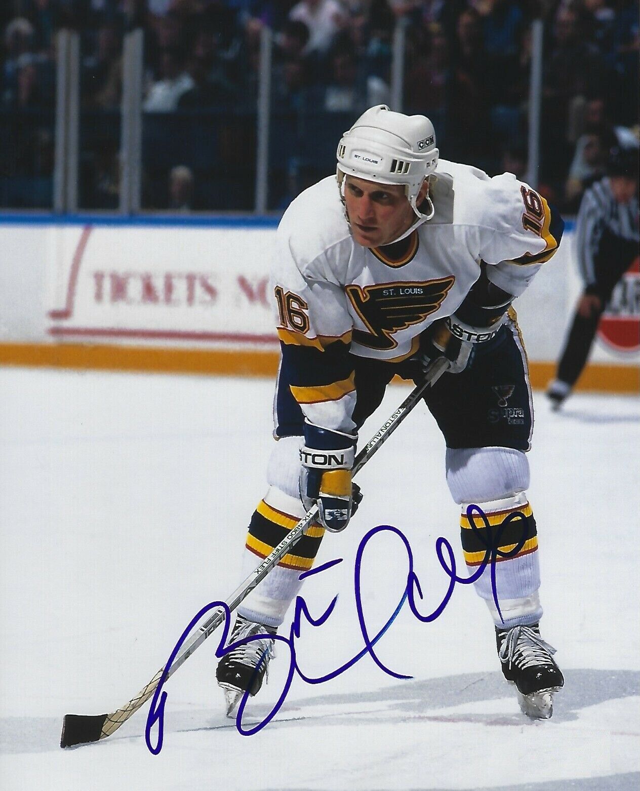 Brett Hull Autographed Signed 8x10 Photo Poster painting ( HOF Blues ) REPRINT