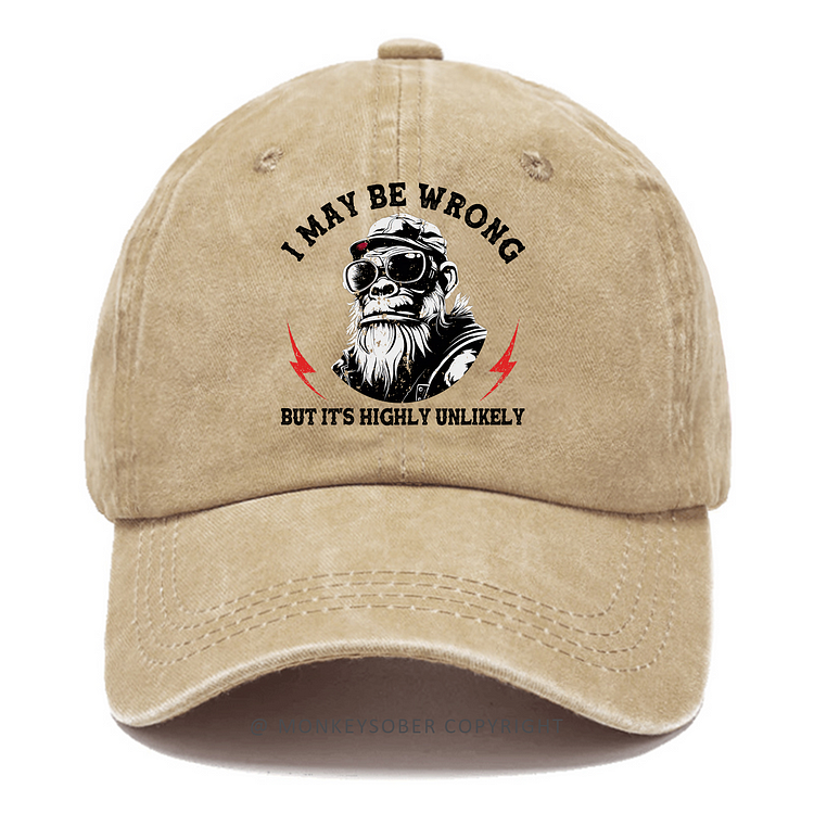I May Be Wrong But It's Highly Unlikely Washed Baseball Caps