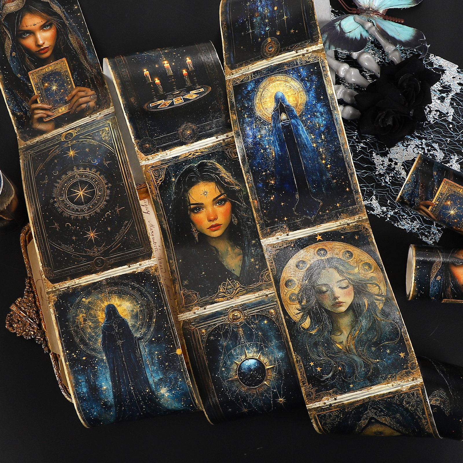 와시 테이프 - 80mm*200cm 빈티지 타로 여신 캐릭터 풍경