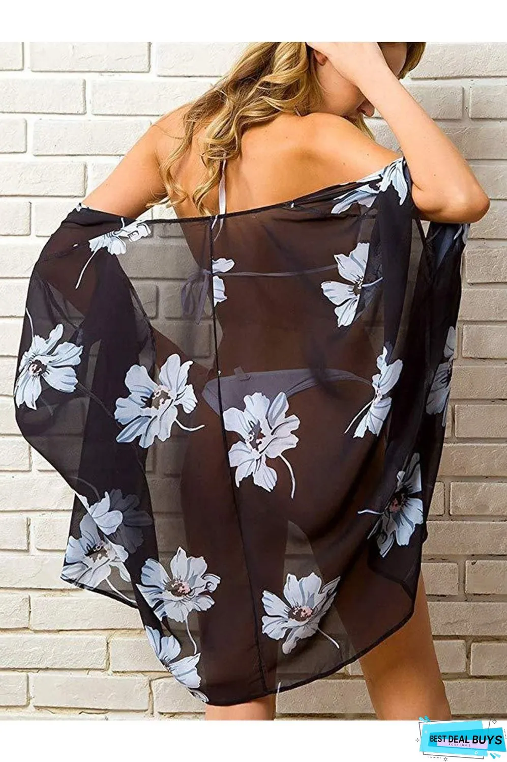 Open Front Half Sleeve Cover-Up