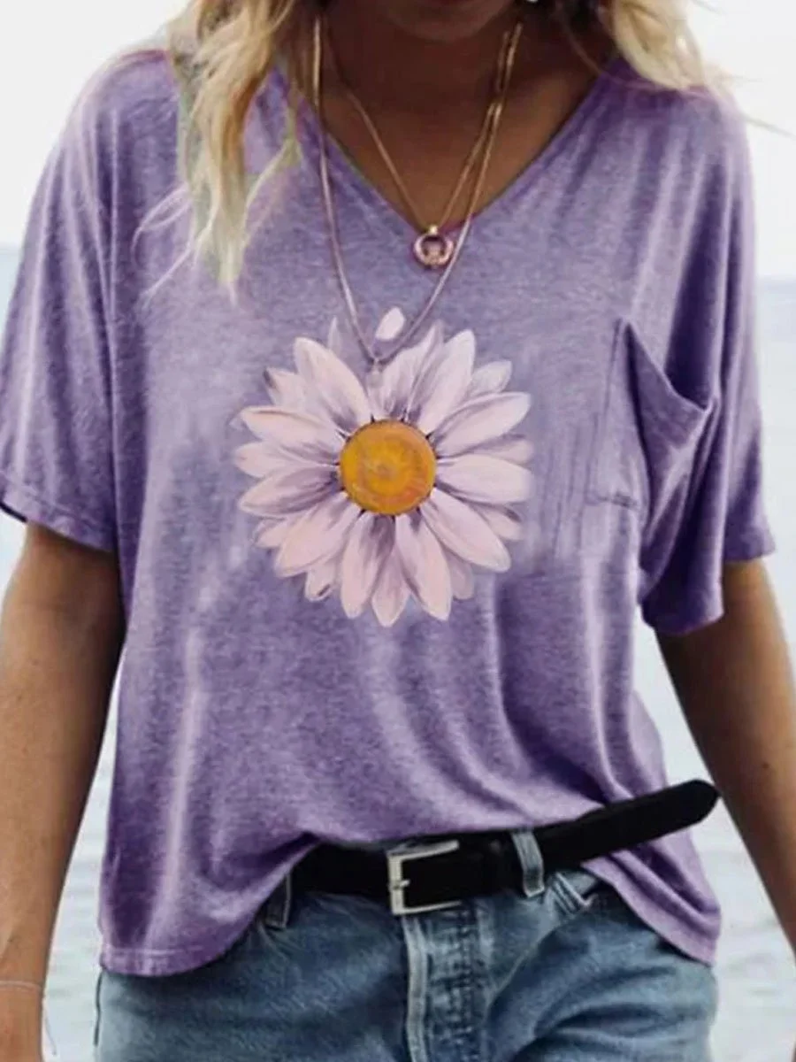 Sunflower Short Sleeve Loose T-shirt