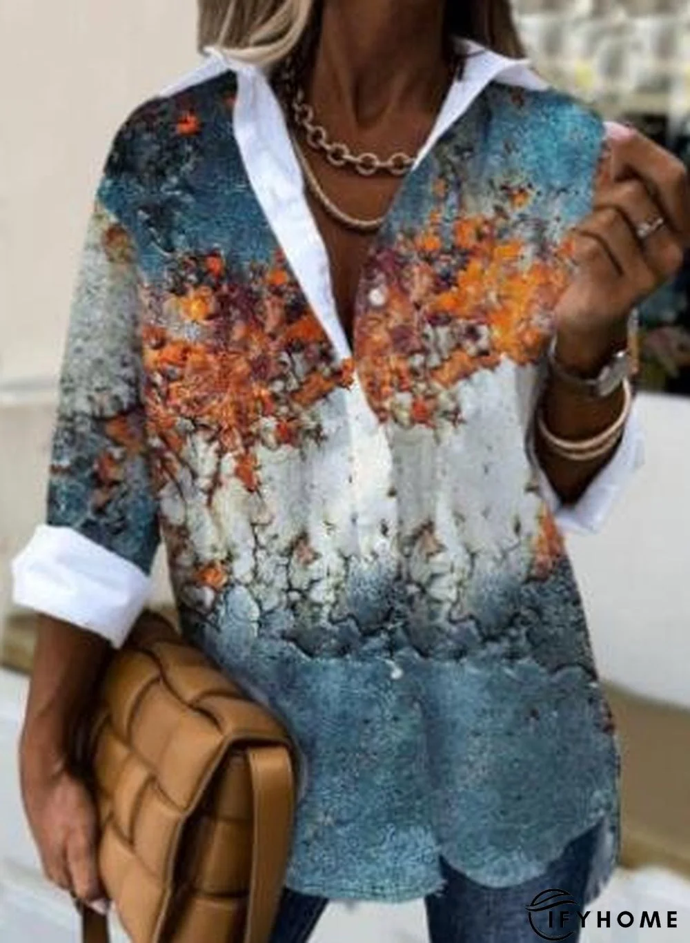 Loose Psychedelic Art Shirt Collar Blouse | IFYHOME