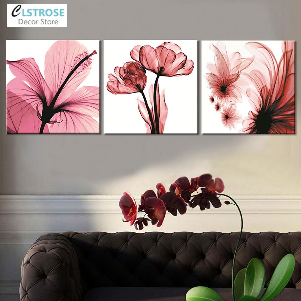 CLSTROSE New Unframed 3 Pcs Wall Art Chinese Characters: Business Is Booming Painting Home Decorative Picture For Living Room