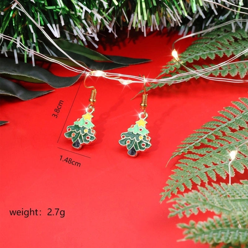 1 Pair Christmas Elegant Cute Romantic Christmas Tree Plating Alloy K Gold Plated Drop Earrings