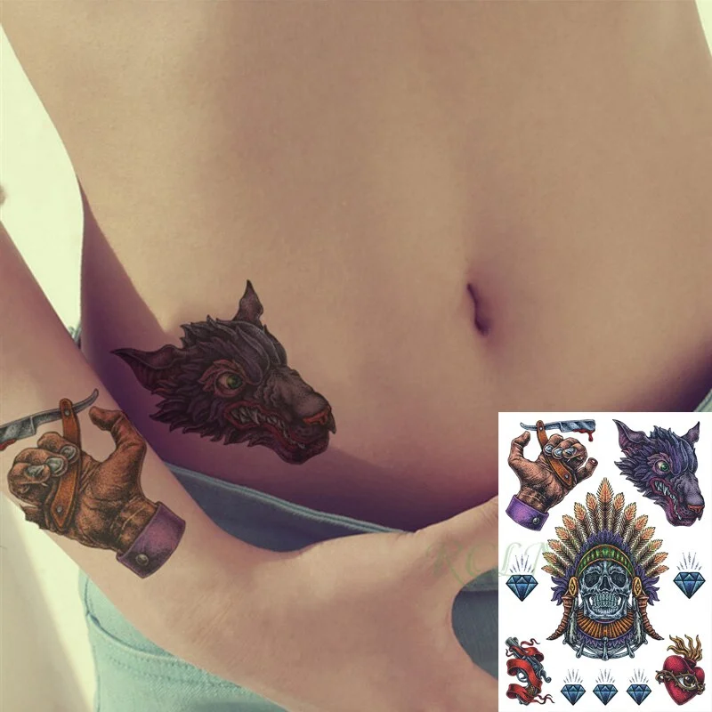 Waterproof Temporary Tattoo Sticker Symbol Totem Wing Tatto on Leg Arm Back Tattos Sexy Flash Tatoo Fake Tattoos for Men Women