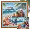 Beach Scenery-11CT Stamped Cross Stitch 50*50cm/19.69*19.69in tapestrymarket