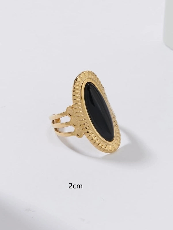 304 Stainless Steel 14K Gold Plated Retro Plating Geometric Open Rings