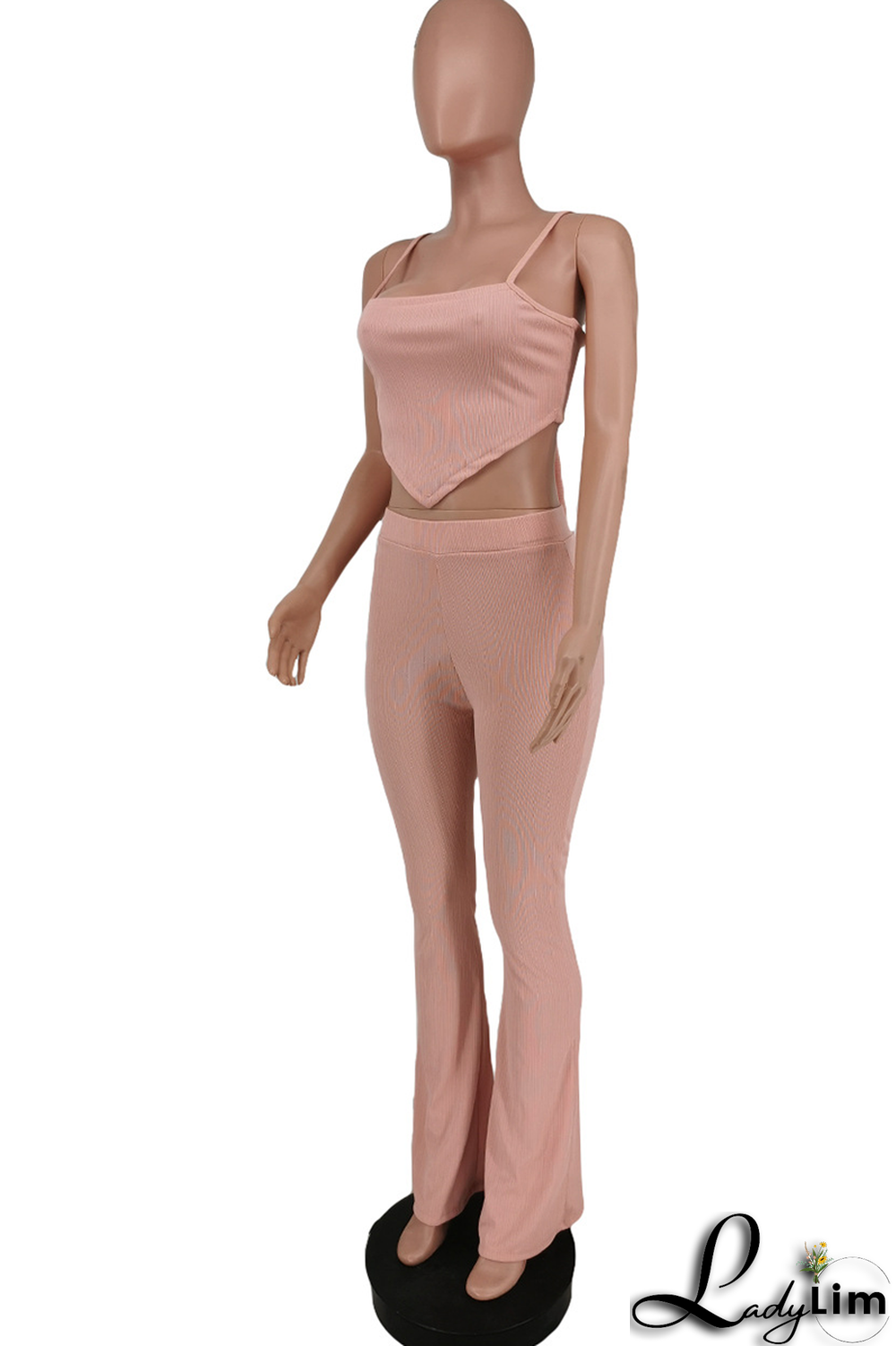 White Fashion Solid Patchwork Spaghetti Strap Sleeveless Two Pieces