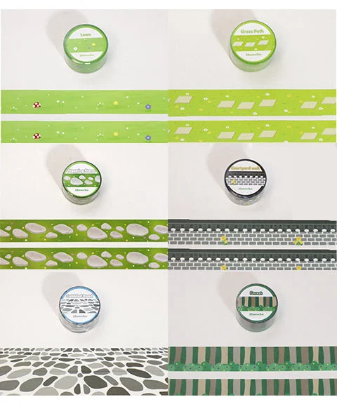 6 Rolls Land & Street Scene Washi Tapes Set