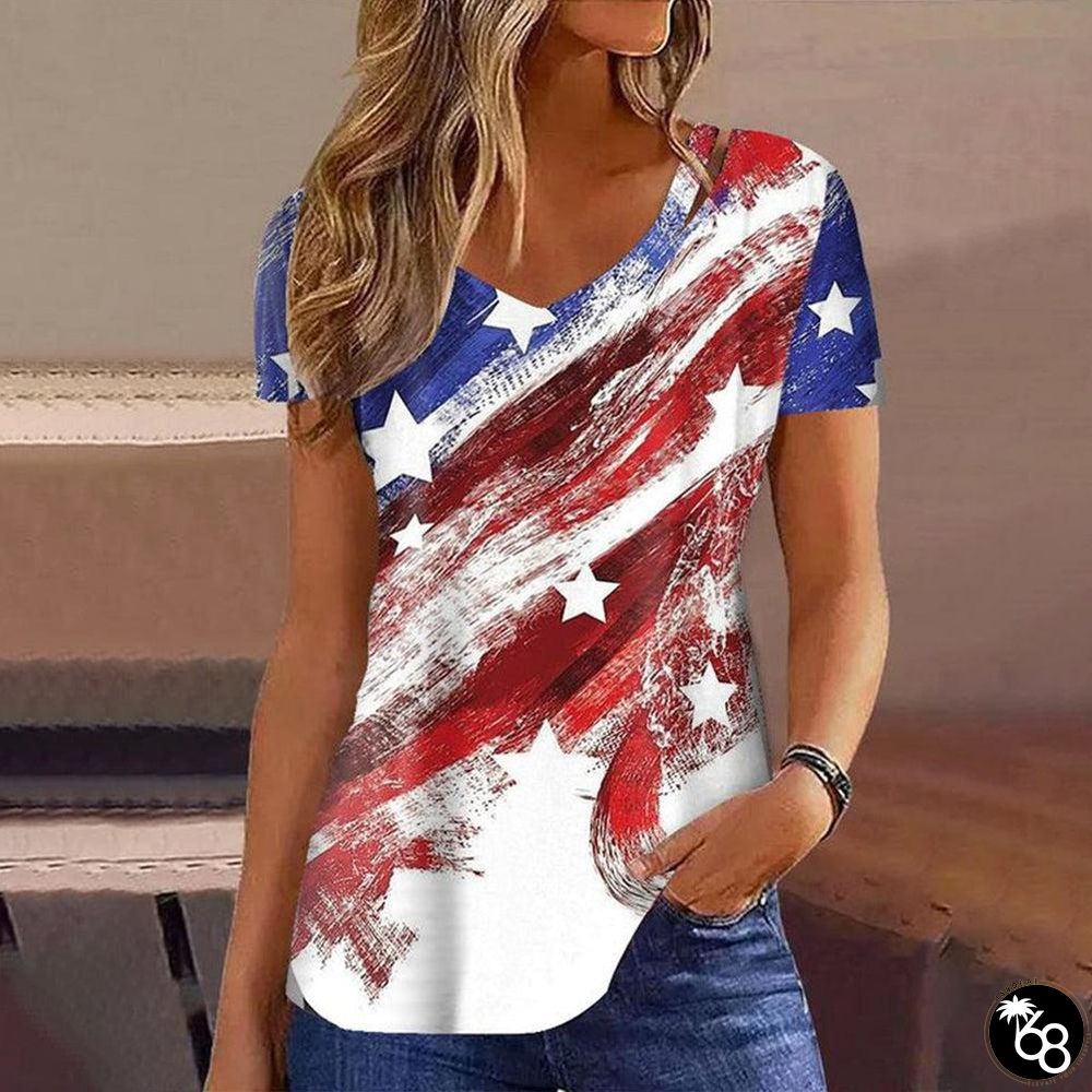 Classy Short Sleeve Print Top | 168DEAL