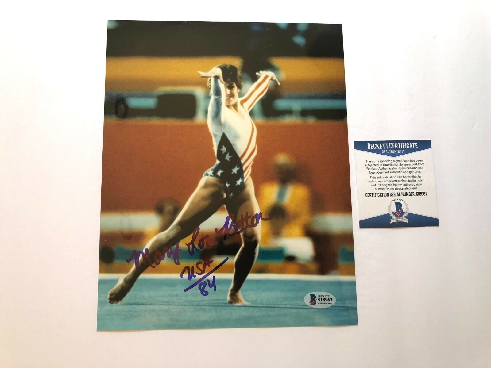 Mary Lou Retton signed autographed Olympic gymnastics 8x10 Photo Poster painting Beckett BAS coa