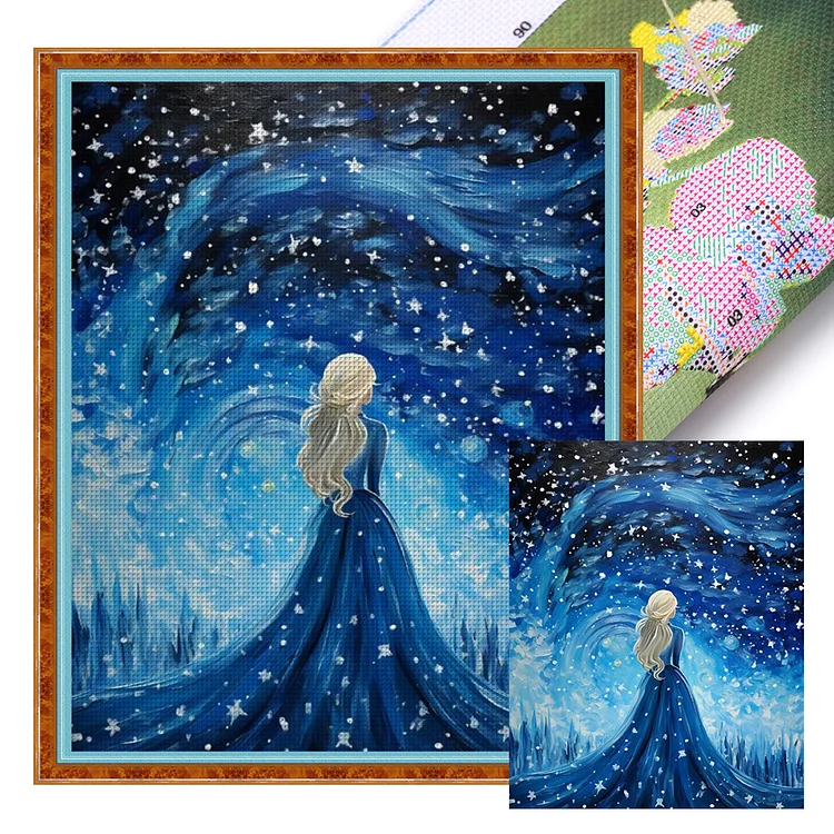 Ice Girl 14CT (40*50CM) Stamped Cross Stitch gbfke