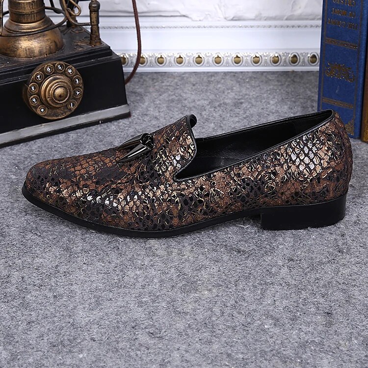 VCSHOES 19 Large Size Chinese Style Man Brown Flats Shoes Genuine Leather Men Loafers Shoes Party Male Shoes