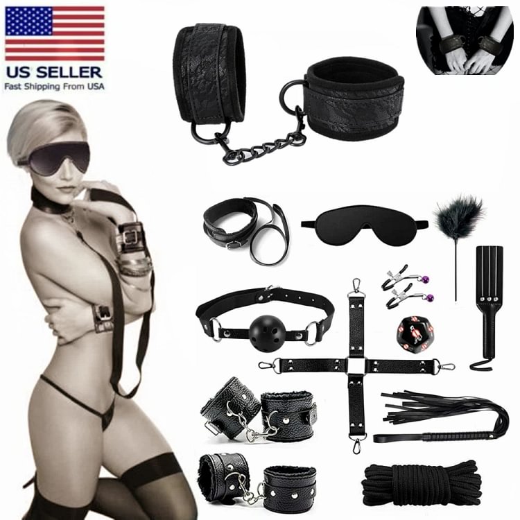 pornhint Pornhint BDSM 12 Pcs Bondage Restraint Kits Lace Handcuffs Ankle Cuffs Sex Toys for Adult BDSM