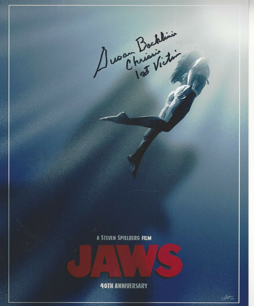 Great   JAWS 1st Victim added autographed 8x10 color  Photo Poster painting