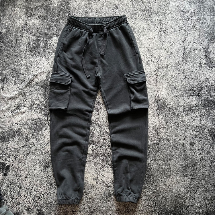 Amekaji American Vintage Retro Washed Worn Pockets 100% Cotton Workwear Pants Loose Jogger Drawstring Solid Sweatpants for Men