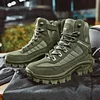 Dallader Men's Waterproof Side Zipper Outdoor Combat Boots 