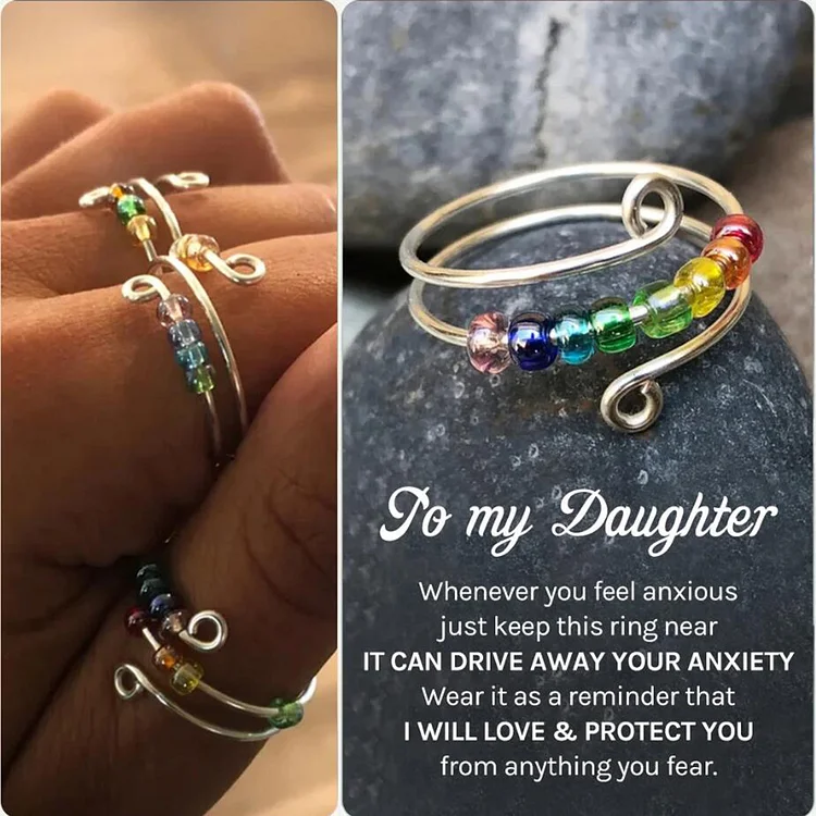 To My Daughter - Drive Away Your Anxiety Layer Colored Beads Fidget Ring Gifts For Daughter