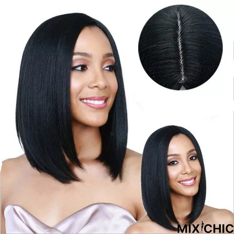 Shoulder Length Fashion Wig Set with Straight Hair