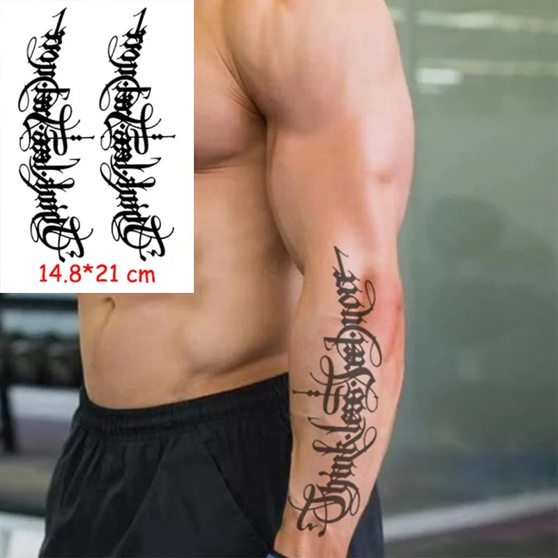 Temporary Tattoo Stickers Rudder Anchor Ocean Waves Fake Tatto Waterproof Tatoo Back Leg Arm Belly Big Size for Women Men Girl