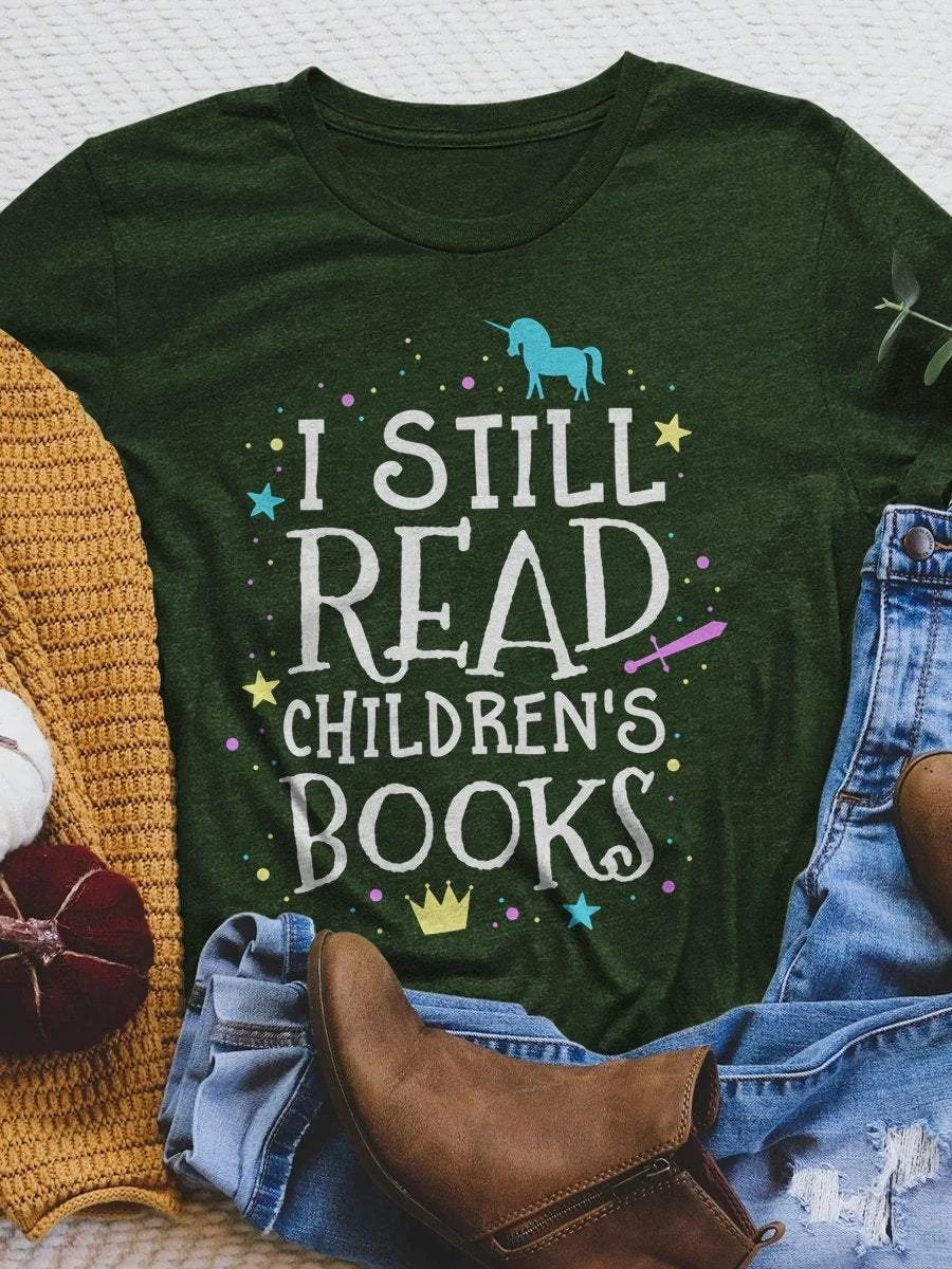 Still Read Children's Book Print Short Sleeve T-shirt