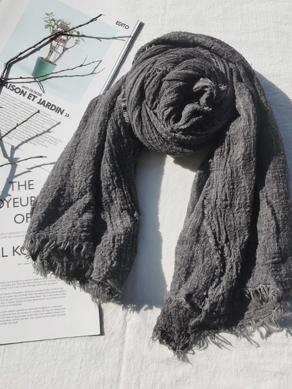Vintage Faded Fray Hem Scarf