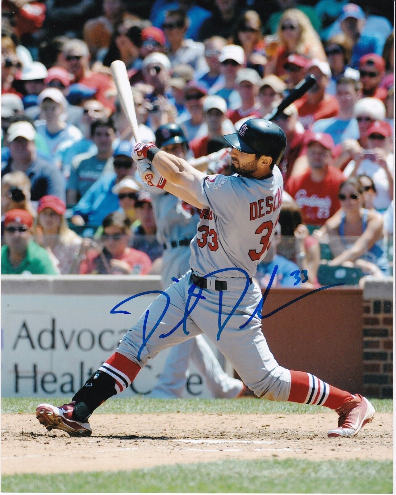 DANIEL DESCALSO ST. LOUIS CARDINALS ACTION SIGNED 8x10