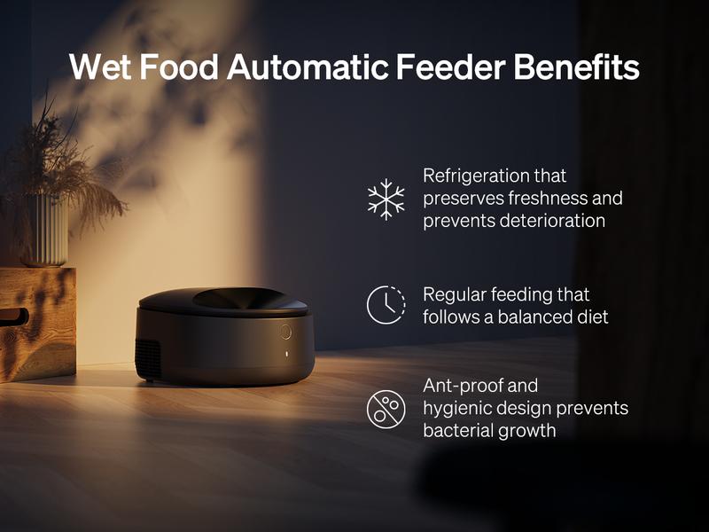 Product Introduction of PETLIBRO Automatic Cat Feeder, Refrigerated wet food dispenser with WiFi control, 3 days freshness, 3 timed meals,  quick cooling 15