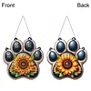 DIY Diamond Painting Double Sided Effect Stained Glass Panel Decorative Home Garden Decoration Hanging Kit(Flower Paw)