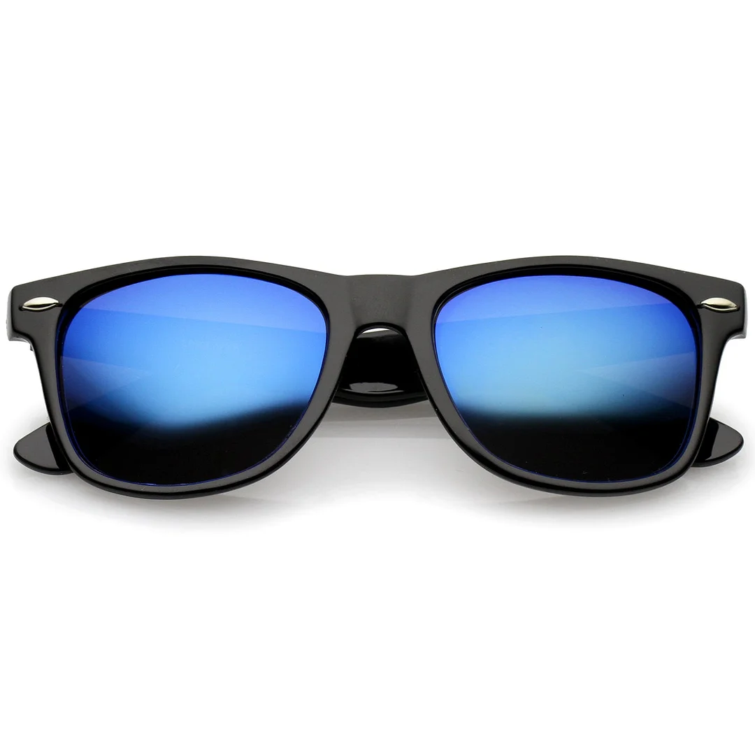 Retro Colored Mirror  Lens Square Horn Rimmed glasses 55mm