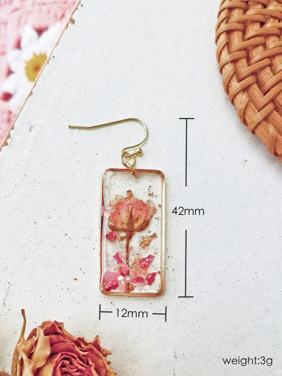 Delicate Rose Crystal Earrings